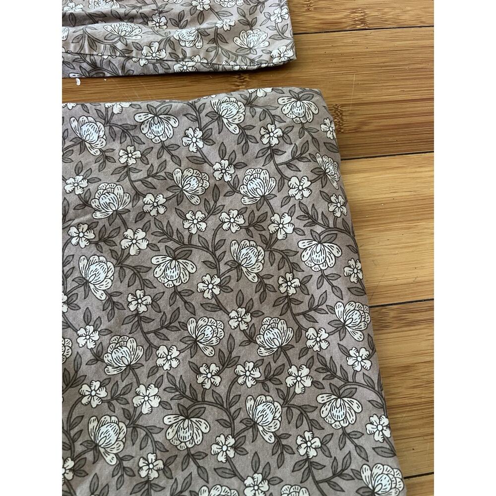Cotton mocha-colored mini floral vine 2 shams by The Company Store Floral King